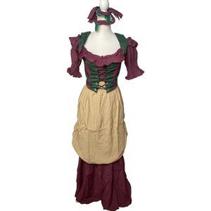 NWT Leg avenue Womens Renaissance Costume Dress Vest Set 4 Piece SZ Medium